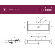 JUNGBORN Wastafel Quattro 101x46 cm wit
