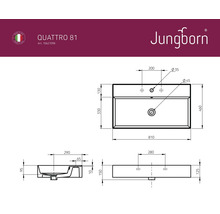 JUNGBORN Wastafel Quattro 81x46 cm wit