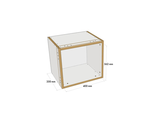 Kastromp met de afmetingen 350 mm x 400 mm x 362 mm