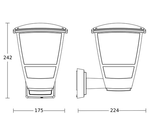 Afmetingen van een wandlamp