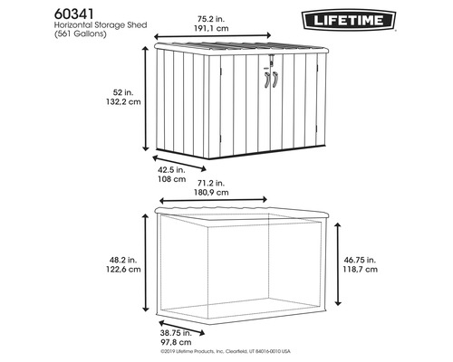 Technische tekening van een tuinhuis met maatvoering