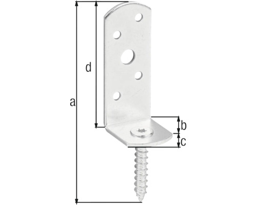 Hoekverbinding met schroef voor bevestiging