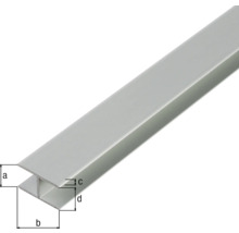 KAISERTHAL H-profiel 8,9x20x5,9x1,5 mm aluminium zilver 200 cm