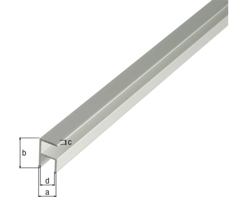 Aluminium U-profiel met afmetingen