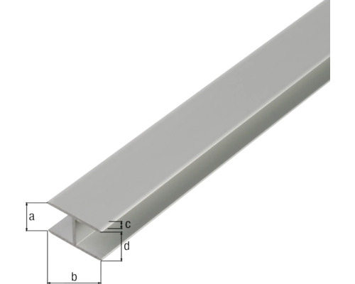 Aluminium H-profiel met afmetingen