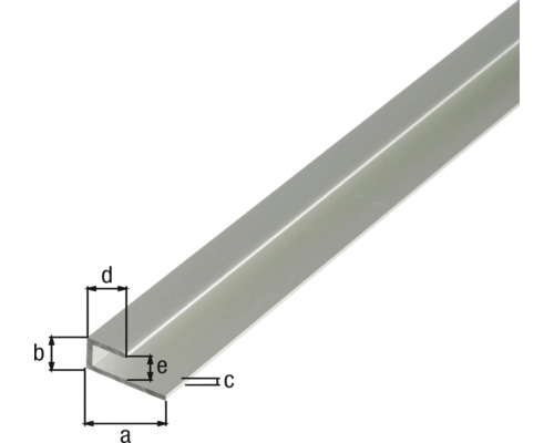 Aluminium U-profiel met maatvoering