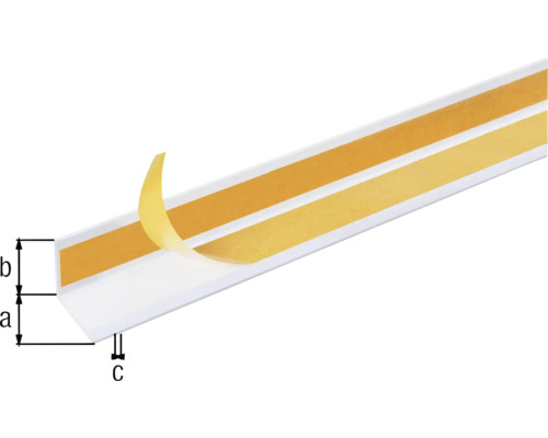 Kunststof hoekprofiel met plakband