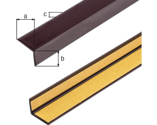 Kunststof hoekprofiel met afmetingen a, b en c