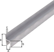 GAH.ALBERTS Stoelprofiel 26x11x1,5x8 mm aluminium blank, 200 cm