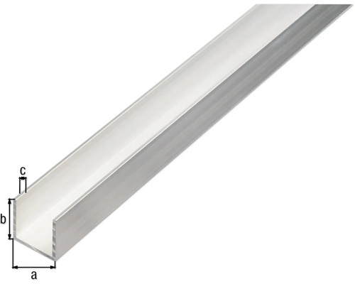 U-profiel van metaal met maatvoering