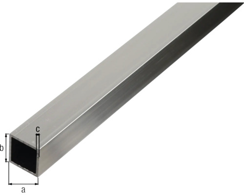 Rechthoekig aluminium profiel met maatvoering a, b en c