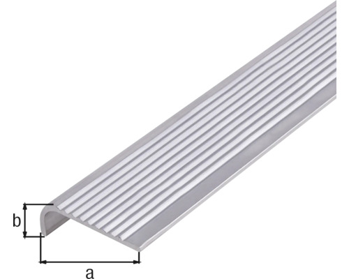 Aluminium trapprofiel met ribbels en afmetingen
