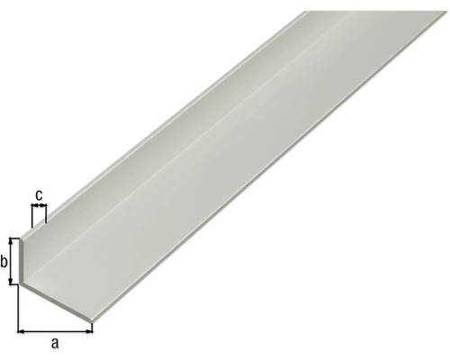 Hoekprofiel met maatvoering a, b en c