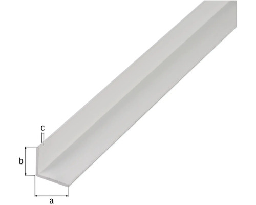 Hoekprofiel van kunststof met maataanduidingen