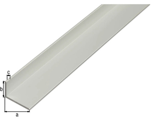 Hoekprofiel met afmetingsaanduidingen a, b en c.