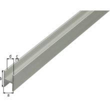 KAISERTHAL H-profiel 13,5x22x10x1,5 mm aluminium zilver 200 cm