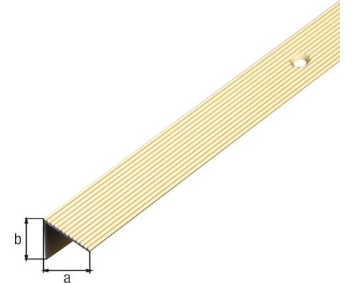 Trapprofiel van metaal met geribbeld oppervlak en voorgeboorde gaten