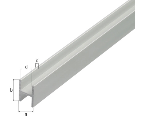 Aluminium profiel met afmetingsdetails