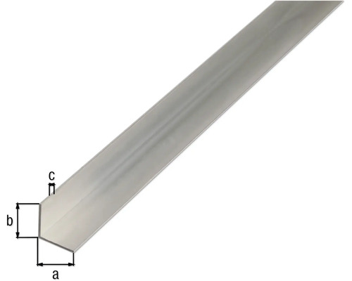 Aluminium hoekprofiel met maataanduidingen