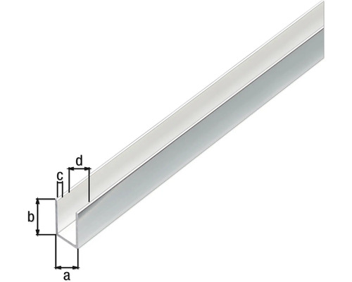 Metalen U-profiel met maatvoering