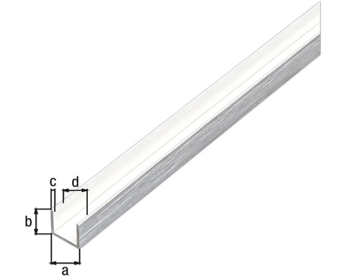 Aluminium U-profiel met maataanduidingen