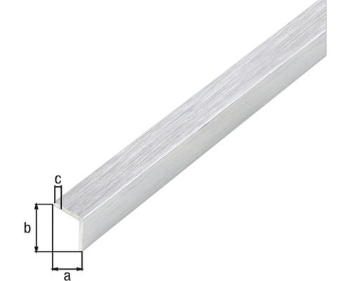Aluminium profiel met hoekvorm en maataanduidingen
