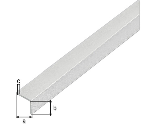 Hoekprofiel van metaal met afmetingen