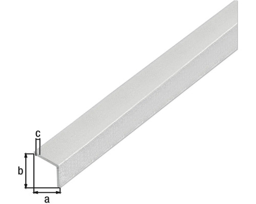 Hoekprofiel van metaal met afmetingen