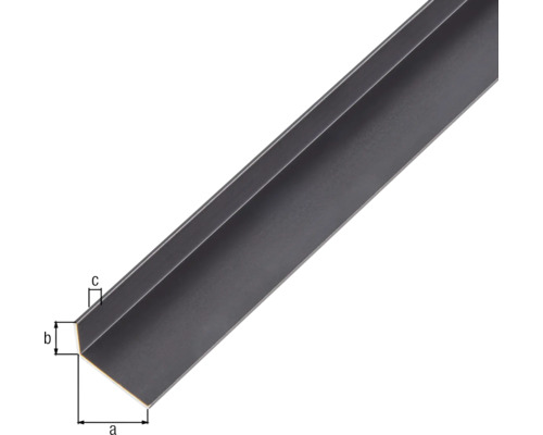 Hoekprofiel van metaal met maataanduidingen