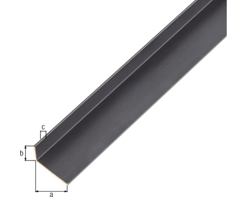 Hoekprofiel van metaal met maataanduidingen