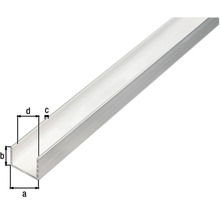 Aluminium U-profiel met afmetingen