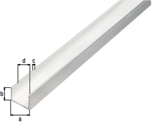 Aluminium U-profiel met maatvoering