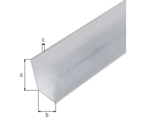 Aluminium hoekprofiel met maatvoering a, b en c