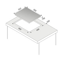 Afmetingen voor de installatie van een kookplaat in een werkblad