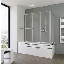 Badwand met afmetingen in de badkamer