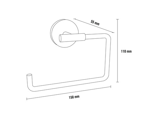 Afmetingen van een toiletpapierhouder