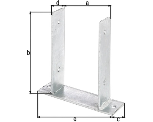 Paalhouder met afmetingen