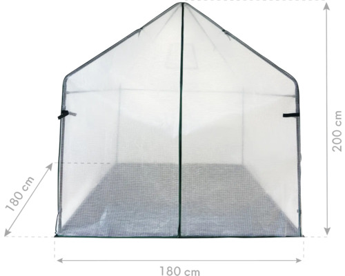 Kweekkas met afmetingen 180 x 180 x 200 centimeter