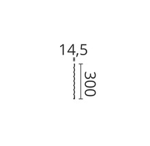 Diagram met productafmetingen: 14,5 en 300 millimeter