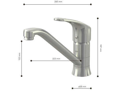 Afmetingen van een keukenkraan