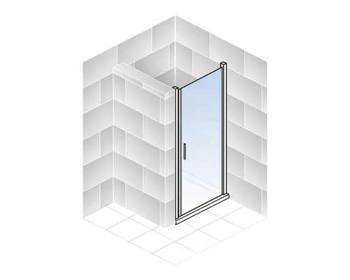 Glazen douchewand in badkamer