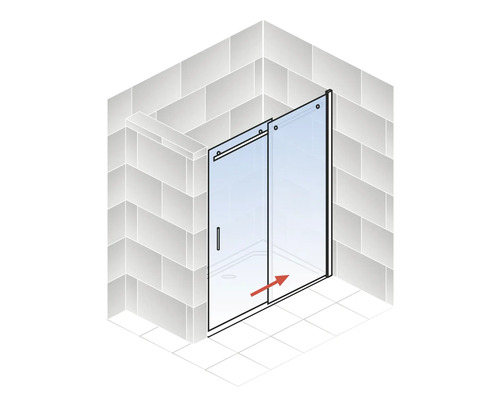 Douche met glazen schuifdeur in de badkamer.