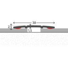 Profielstrip met de afmetingen 38 x 2,5 x 1,5 cm