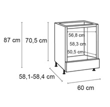 OPTIFIT Ombouwkast voor fornuis Linus984 antraciet 60x58,4x87 cm