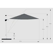 SOLUNA Zweefparasol Orléans met kruisvoetstandaard donkergrijs Ø 300 cm-thumb-14 SOLUNA Zweefparasol Orléans met kruisvoetstandaard donkergrijs Ø 300 cm-thumb-14