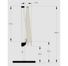 SOLUNA Zweefparasol Orléans ecru 300x300 cm, hoogte 251 cm-thumb-16