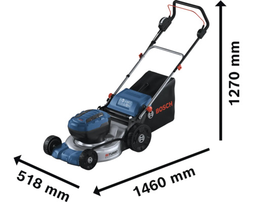 Zitmaaier met afmetingen 1460 millimeter bij 518 millimeter bij 1270 millimeter