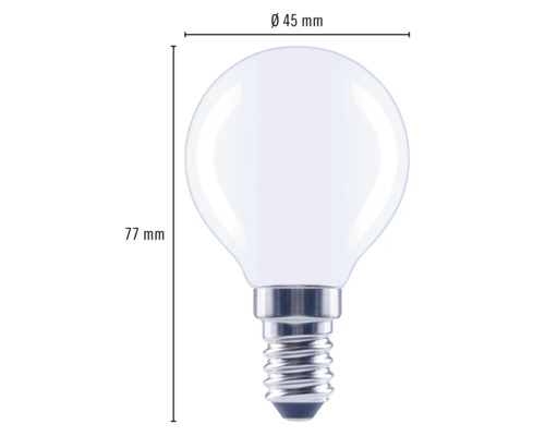 G45 ledlamp met E14 fitting, circa 45 millimeter diameter en 77 millimeter lengte