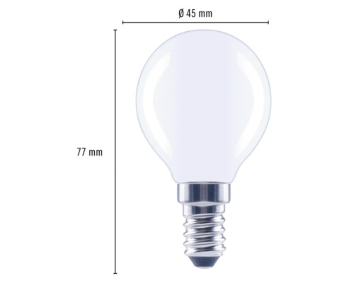 Kogellamp met E14 fitting, diameter 45 millimeter, hoogte 77 millimeter