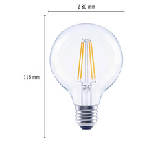 FLAIR LED lamp E27/6,5W G80 warmwit helder